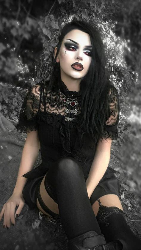 Provocative goth witch